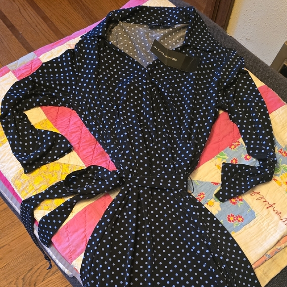 Jones New York Blue and White Polka Dot Dress - Picture 1 of 5